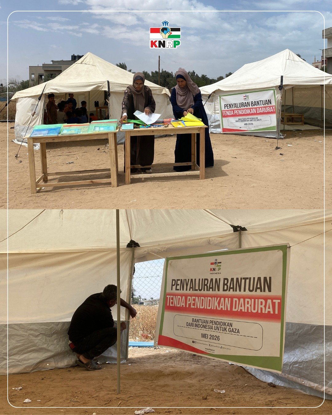 Tenda Belajar Darurat Jalur Gaza, 19 Mei 2026